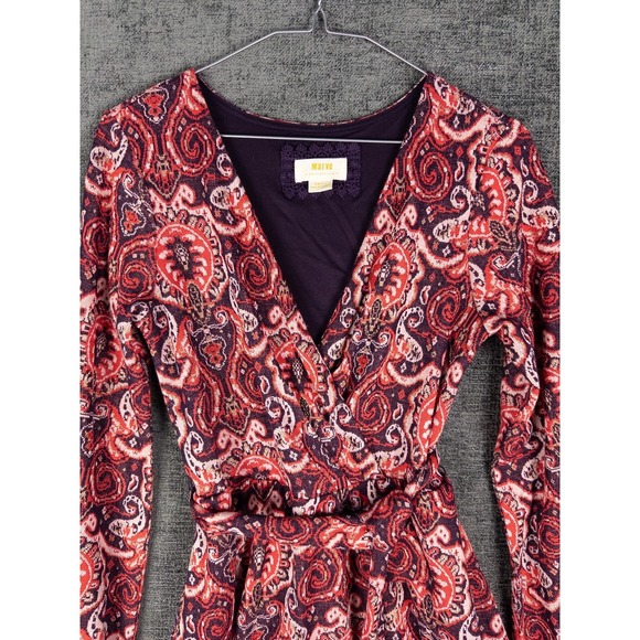 Anthropologie Dresses & Skirts - Maeve Anthropologie Dress Womens S V Neck Paisley Boho Belted Ruffle Short